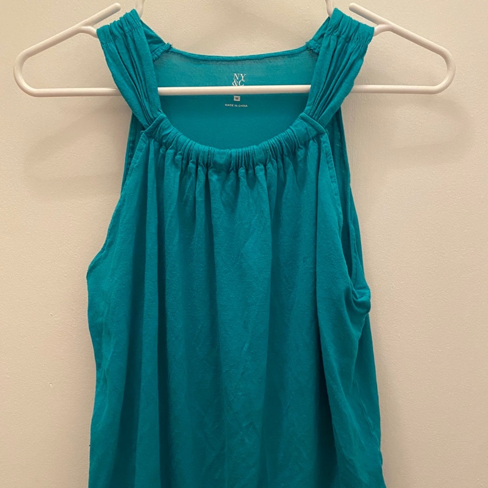 Teal Tank Top with elastic bottom